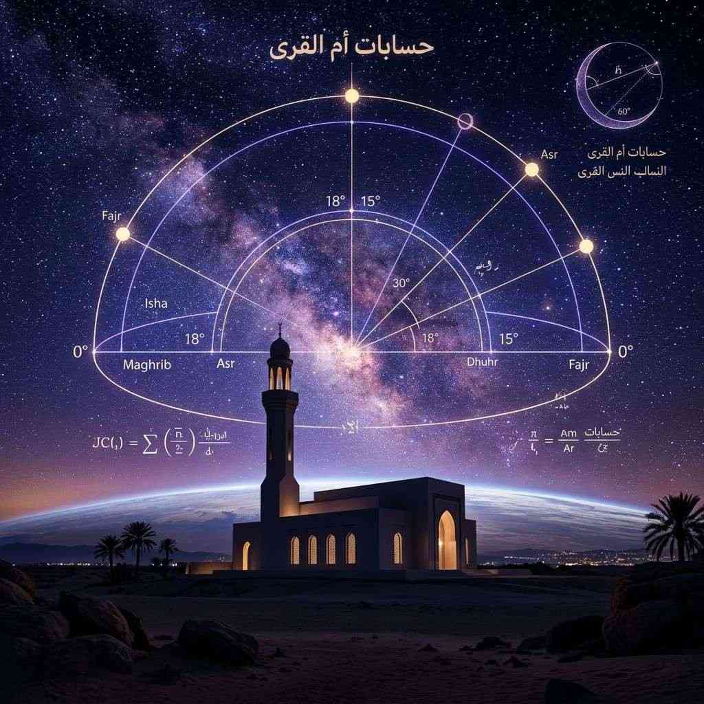 Astronomical solar angles for Umm Al-Qura prayer calculation